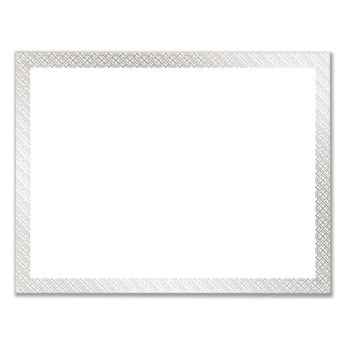 Great Papers! Foil Border Certificates, 8.5 x 11, White/Silver with Braided Silver Border,15/Pack