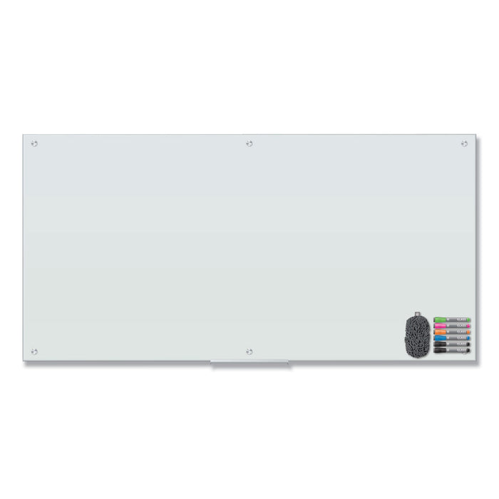 U Brands Magnetic Glass Dry Erase Board Value Pack, 72 x 36, White