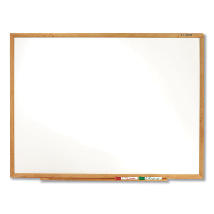 Quartet Classic Series Total Erase Dry Erase Board, 48 x 36, Oak Finish Frame
