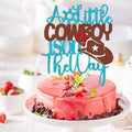 VQOUZVSR A Little Cowboy Is On The Way Cake Topper Blue Glitter Boy by Deal US