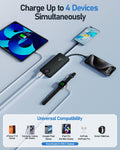 Bank,10000Mah 22.5W Max Portable Charger Built In Cables，4 Outputs 2 Inputs Exte