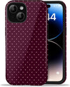 Cute Polka Dot Case for iPhone 13/14 Burgundy Summer Aesthetic Design