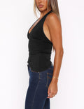 Floral Find Womens Sexy Sleeveless V-Neck Halter Backless Crop Top Black Size S by Deal US