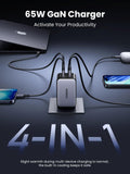 65W Gan Usb C Wall Charger, 4-Port Fast Type-C Charger Macbook Pro/Air, Iphone 1