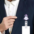 CHAONENG Funny Purple Ghost Nurse Badge Reel Retractable Clip Acrylic ID Holder by Deal US