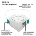 benehal NIOSH Approved N95 Particulate Respirators Mask White Pack of 25 by Deal US