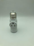 Figame E26/E27 3 Prong Light Bulb Socket Adapter Polarized White 2 Pack by Deal US