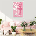 Trendy Pink Ballet Art Print Poster Canvas Wall Art 12x18in Unframed by Deal US