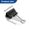 Eclirgan Large 1.9-Inch Heavy-Duty Black Binder Clips 48-Pack by Deal US