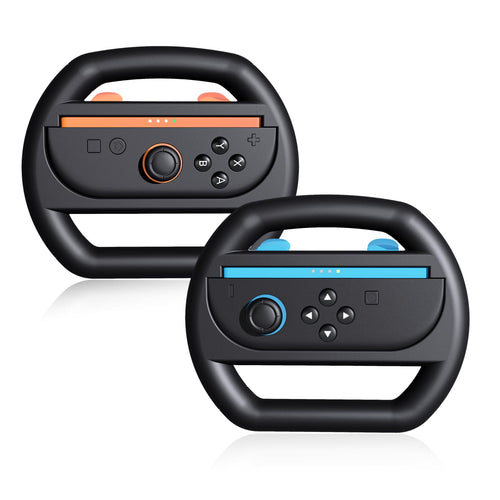 KUNSLUCK 2 Pack Steering Wheels for Nintendo Switch 2 Joy-Con Black by Deal US