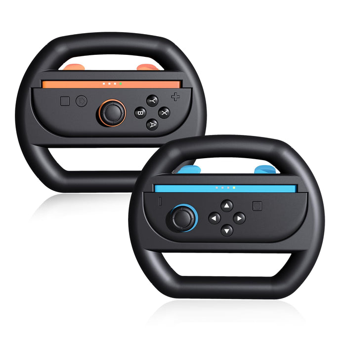 KUNSLUCK 2 Pack Steering Wheels for Nintendo Switch 2 Joy-Con Black by Deal US