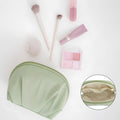 E-Tree Makeup Bag Half Moon Cosmetic Pouch Travel Toiletry Organizer Green by Deal US