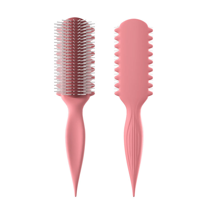 AM 8:00 Curly Hairbrush Curl Defining Voluming Styling Tool Pink by Deal US