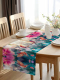 Perdecor Spring Hummingbird Pink Petals Table Runner 13x70in Cotton Linen by Deal US