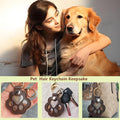 Liyujuping 3pcs Pet Hair Storage Keychain, Leather Paw Keychain for Pet Hair, Paw Keys Hair Holder, Memorial Gifts for Family & Pet Lovers