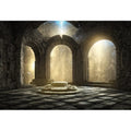 DORCEV Gothic Castle Ruins Backdrop Vintage Foggy Fantasy 12x8ft Grey Vinyl by Deal US