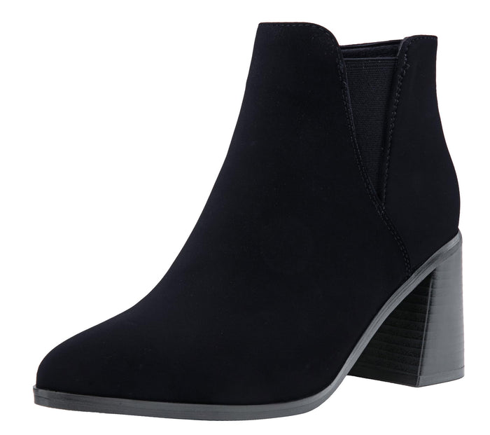 Vepose Women's Ankle Booties Pointed Toe Block Heel Blacknubuck Size 10 by Deal US