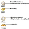 TKDUJH 100pcs Crystal Gem Sew On Rhinestone Pearl White 12mm 14mm Flower by Deal US