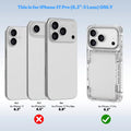 Wallet Case for iPhone 17 Pro 6.3" with Kickstand 4-Card Holder Clear Back Cover by Merch Section