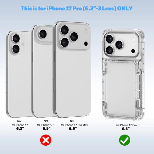 Wallet Case for iPhone 17 Pro 6.3" with Kickstand 4-Card Holder Clear Back Cover by Merch Section