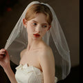 Cliory Pearl Veil Glitter Bride Wedding Short Veil White by Deal US