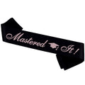 PYQWA Mastered It Graduation Sash Black Satin Rose Gold Foil Class of 2026 by Deal US