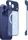 Magnetic Slim Case for iPhone 17 Pro Max Deep Blue Frameless Clear Matte MagSafe Compatible