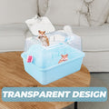 Totority Panoramic Sunroof Hamster Carrier Cage Sky-Blue Portable Plastic by Deal US