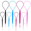 Topsy Tail Hair Tool Set, Ponytail Maker Loop Styling Tools, 2 Sizes, Multicolor, 8 Piece