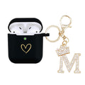 Case Cover, Soft Silicone Case With Gold Heart Pattern For Airpods 2&1 Generatio