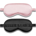 Amrules Sleep Mask Set of 2, Adjustable Silk Eye Mask for Sleeping, Soft Sleeping Eye Shade Cover for Women, Good for Blocking Light, Reducing Puffiness, Enhancing Sleep Quality (Blush Pink & Black)