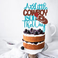 VQOUZVSR A Little Cowboy Is On The Way Cake Topper Blue Glitter Boy by Deal US