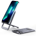 Aluminium Phone Stand for Desk — Adjustable Portable Holder for iPhone 17/16/15/