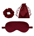 3Pcs Satin Eye Mask Silk Sleep Masks Set Silky Blindfold Eyeshade Blackout Eyes Cover Pouches Bag Scrunchy Wedding Gift