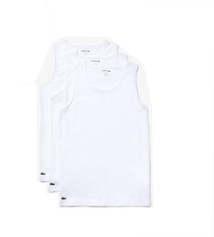 Lacoste Men's Essentials 3 Pack 100% Cotton Slim Fit Tanks by I-Max Fashions