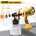 MirrorZone Paint Sprayer Tool 800W Electric Spray Gun Yellow for Furniture by Deal US