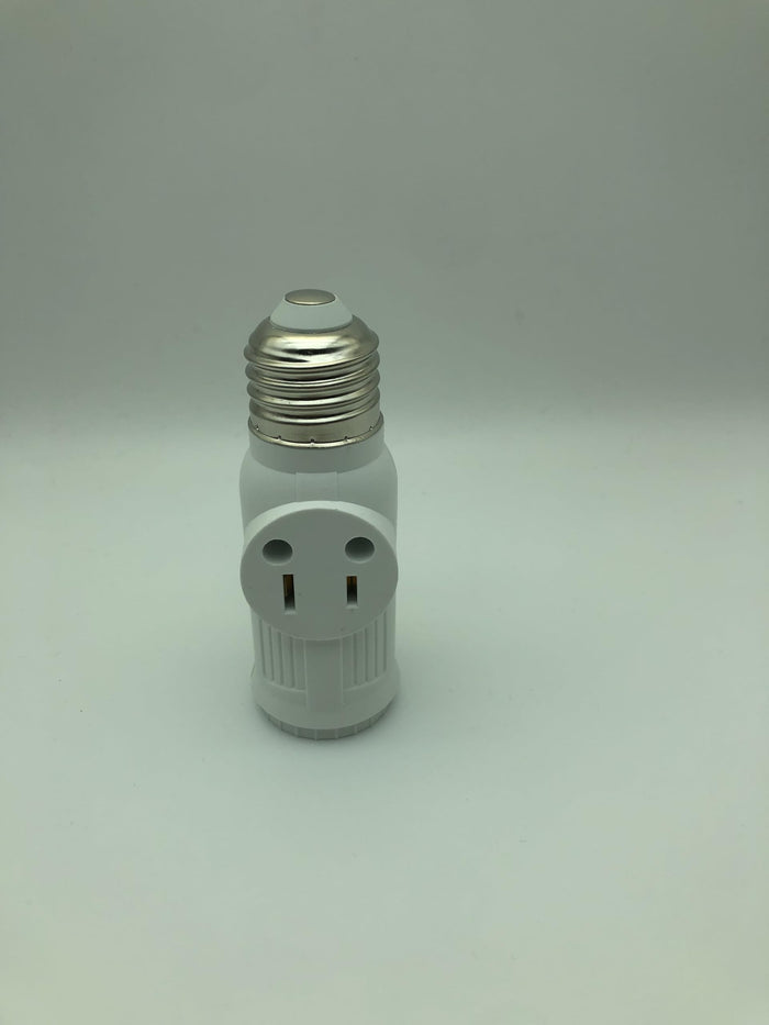 Figame E26/E27 3 Prong Light Bulb Socket Adapter Polarized White 2 Pack by Deal US