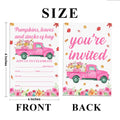 YGRBXJZD Fall Pumpkin Birthday Invitation Girl Pink Floral 4x6 20 Sets by Deal US