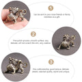 FAVOMOTO Retro Car Keychain Set 4Pcs Golden Brass Feng Shui Dragon Shape by Deal US