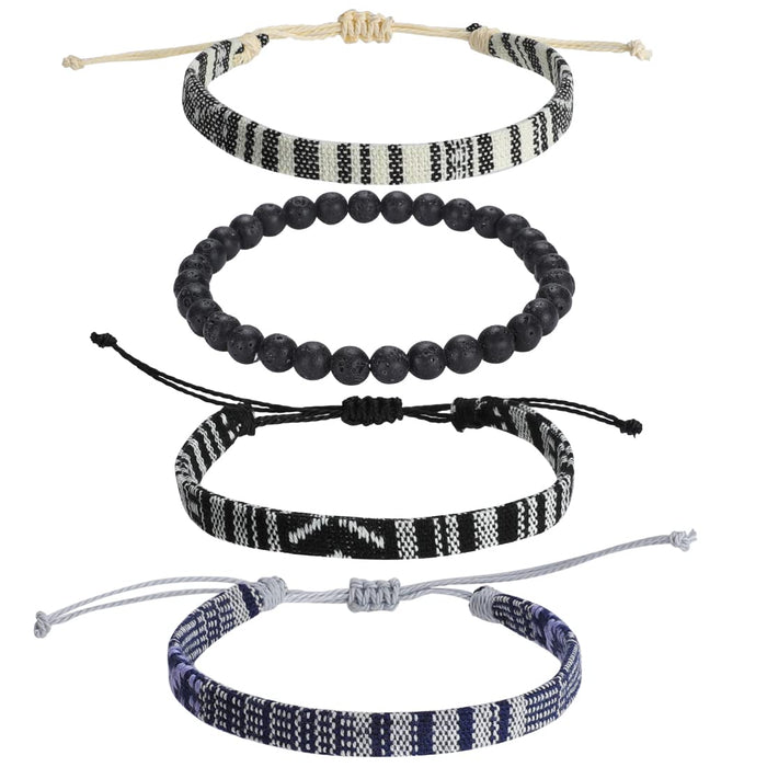 Beach Bracelet Set for Men and Women, Surfer Men Bracelet, Braided Boho Summer B