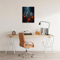 Gothic Halloween Ghost Pumpkin Wall Art Canvas Painting Framed 12x16 by Deal US