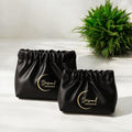Beyond Shadow Brand Wrinkled 2-Pouch Travel Makeup Bag Black Small & Medium by Deal US