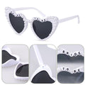 Rthjsfj White Heart Pearl Bride Sunglasses Women Wedding Bachelorette by Deal US