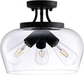 VONLUCE Semi Flush Mount Ceiling Light, 3-Bulb Black Ceiling Light Fixture by Vanessa Jane
