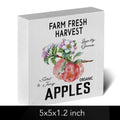 ENGVZ Apple Decor Wooden Box Sign Rustic Farmhouse Kitchen Bathroom 1x4x6in by Deal US