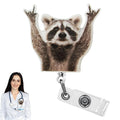 Generic Funny Raccoon Retractable Acrylic Alligator Badge Reel Clip by Deal US