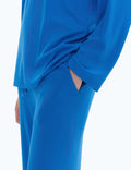 C202 Women's Two Piece Tracksuit Sweatsuit Neon Blue Rayon Blend Size S by Deal US