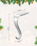 Minetom Christmas Stocking Holders Set of 6 Metal Mantle Hooks Silver by Deal US
