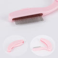 5 Pack Folding Eyelash Comb, Eyelash Separator Tool Eyebrow Comb Metal Teeth Professional Tool for Lash Brow, Pink