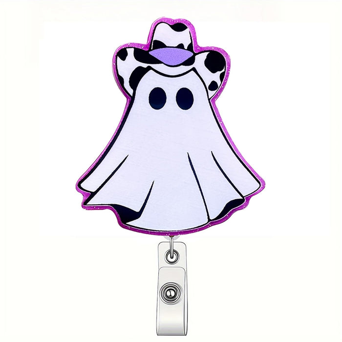 CHAONENG Funny Purple Ghost Nurse Badge Reel Retractable Clip Acrylic ID Holder by Deal US